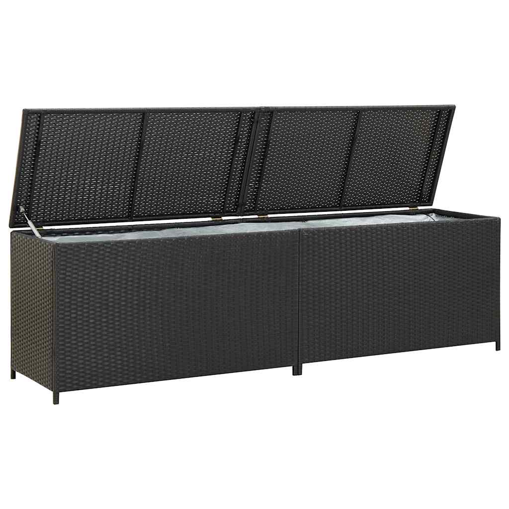 8719883732190_a_en_hd_1 vidaXL Garden Storage Box Poly Rattan 200x50x60 cm Black - Image 2