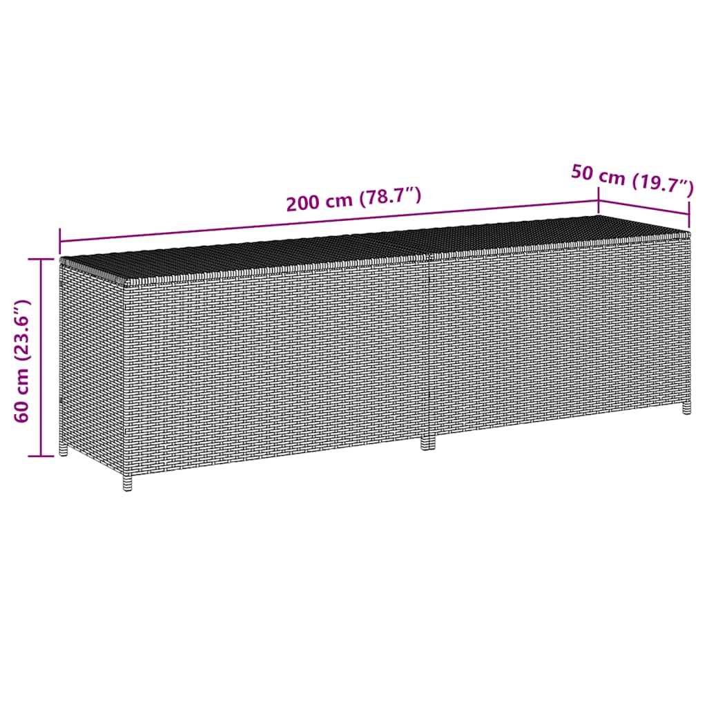 8719883732190_g_en_hd_6 vidaXL Garden Storage Box Poly Rattan 200x50x60 cm Black - Image 8