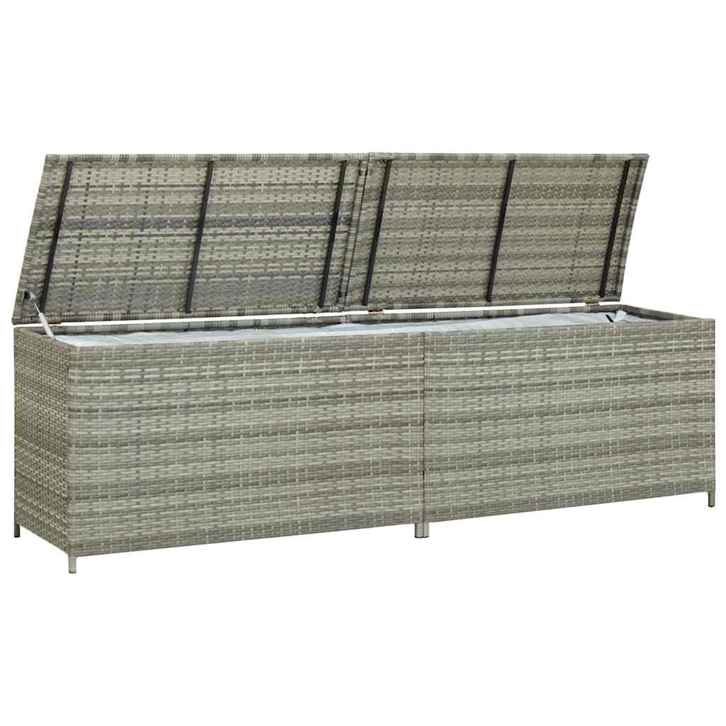 8719883732213_g_en_hd_2 vidaXL Garden Storage Box Poly Rattan 200x50x60 cm Grey - Image 4
