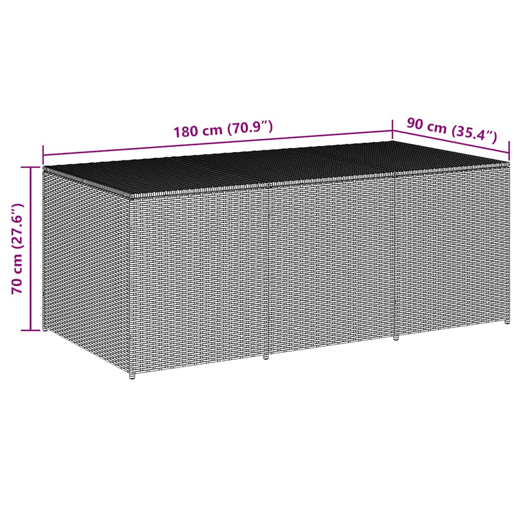 8719883732220_g_en_hd_6 vidaXL Garden Storage Box Poly Rattan 180x90x70 cm Black - Image 8