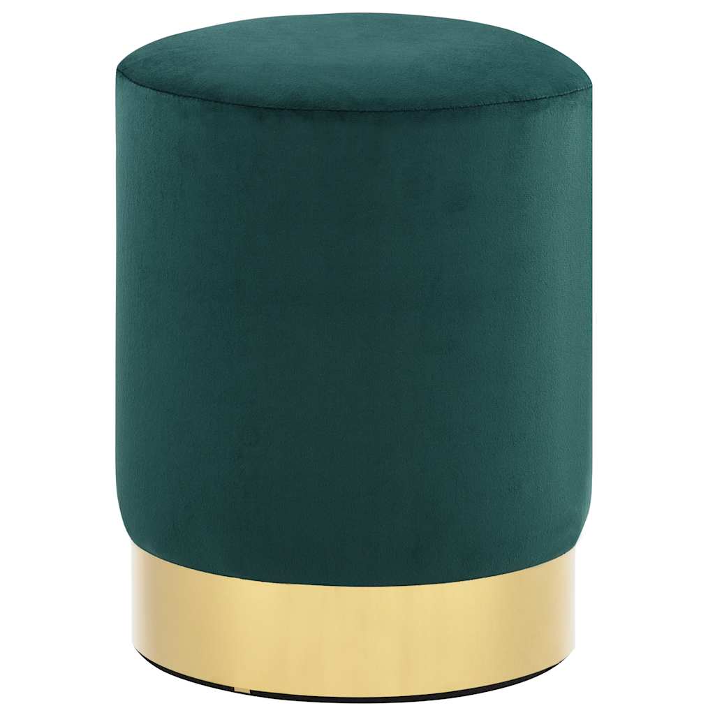 8719883733081_a_en_hd_1 vidaXL Stool Dark Green and Gold Velvet 28 x 36 cm - Image 1