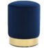 vidaXL Stool Blue and Gold Velvet 28 x 36 cm