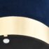 vidaXL Stool Blue and Gold Velvet 28 x 36 cm - Image 3