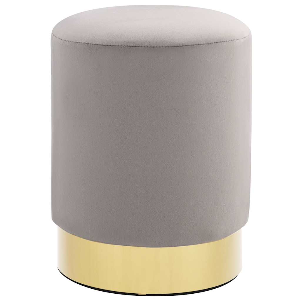 8719883733104_a_en_hd_1 vidaXL Stool Light Grey and Gold Velvet 28 x 36 cm - Image 1