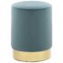 vidaXL Stool Light Blue and Gold Velvet 28 x 36 cm