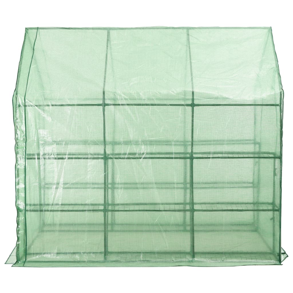 8719883733180_g_en_hd_3 vidaXL Walk-in Greenhouse with 12 Shelves Steel 143x214x196 cm - Image 4