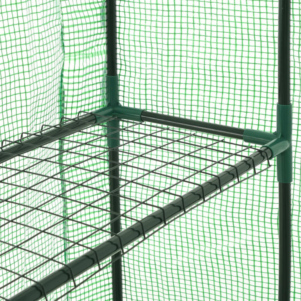 8719883733180_g_en_hd_4 vidaXL Walk-in Greenhouse with 12 Shelves Steel 143x214x196 cm - Image 5