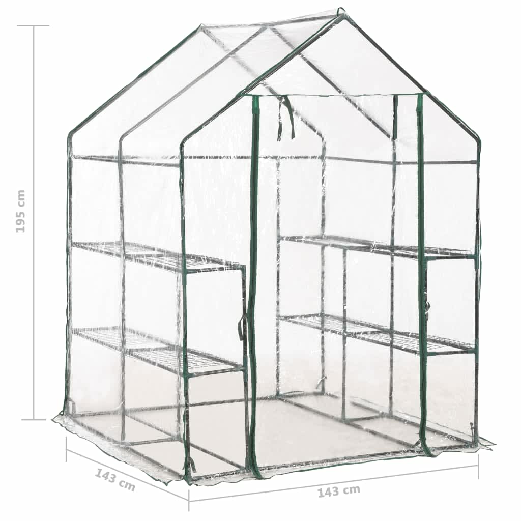 8719883733197_g_en_hd_7 vidaXL Greenhouse with 8 Shelves 143x143x195 cm - Image 8