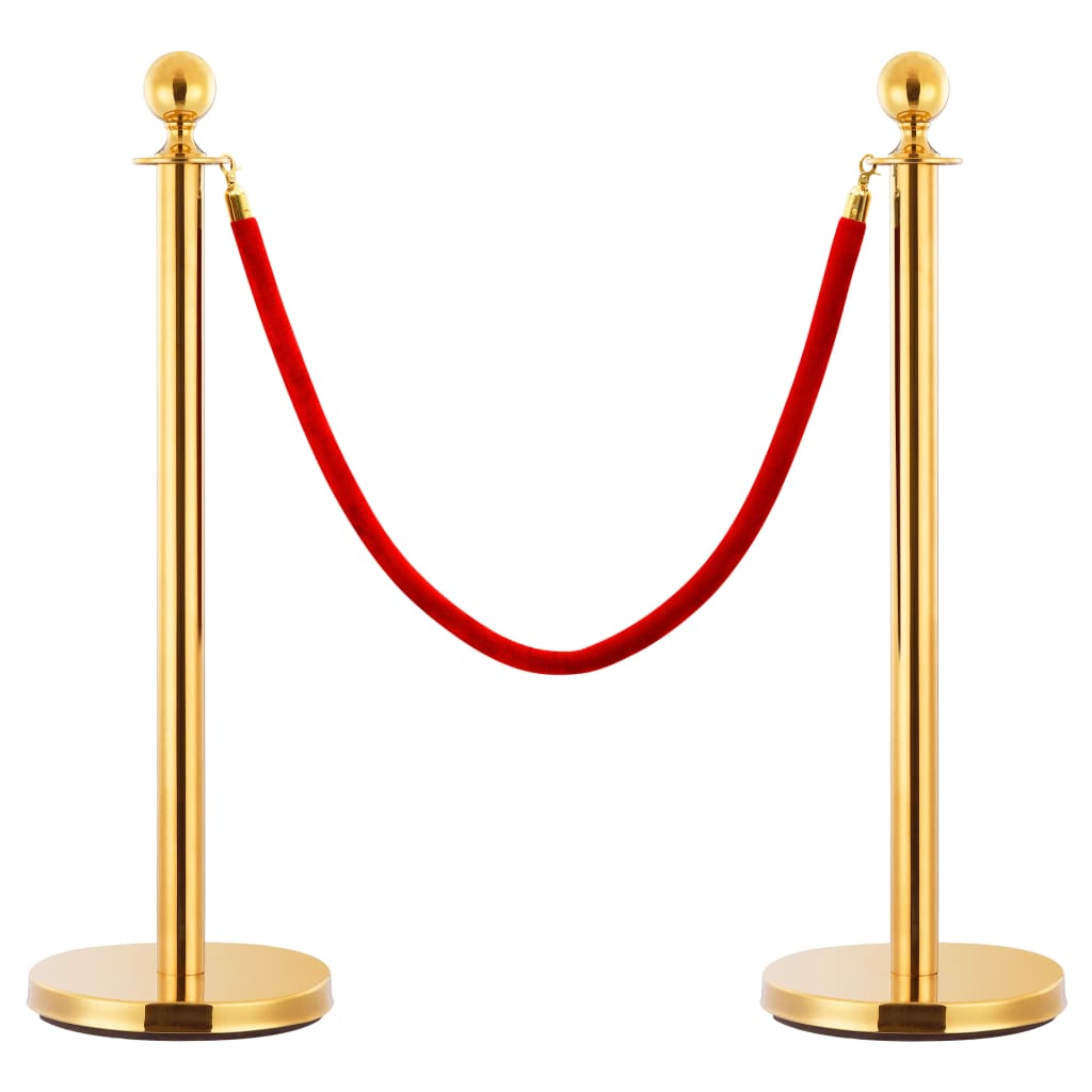 8719883733982_a_en_hd_1 vidaXL 3 Piece VIP Queue Barrier Set Stainless Steel Gold - Image 2