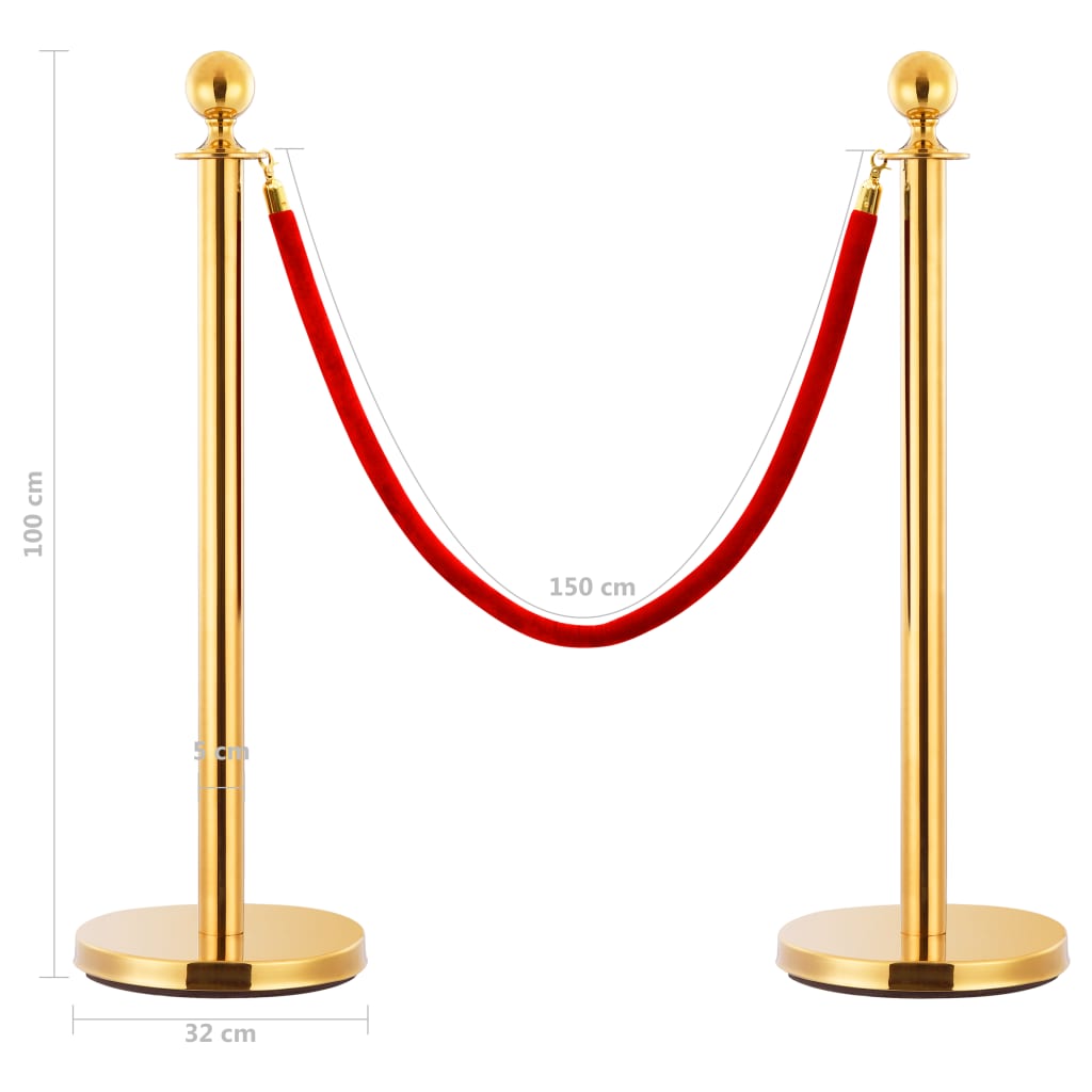 8719883733982_g_en_hd_5 vidaXL 3 Piece VIP Queue Barrier Set Stainless Steel Gold - Image 7