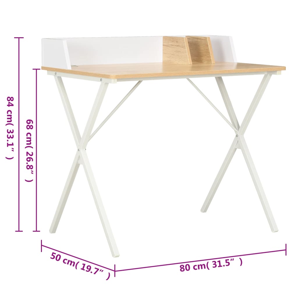 8719883734231_g_en_hd_6 vidaXL Desk White and Natural 80x50x84 cm - Image 8