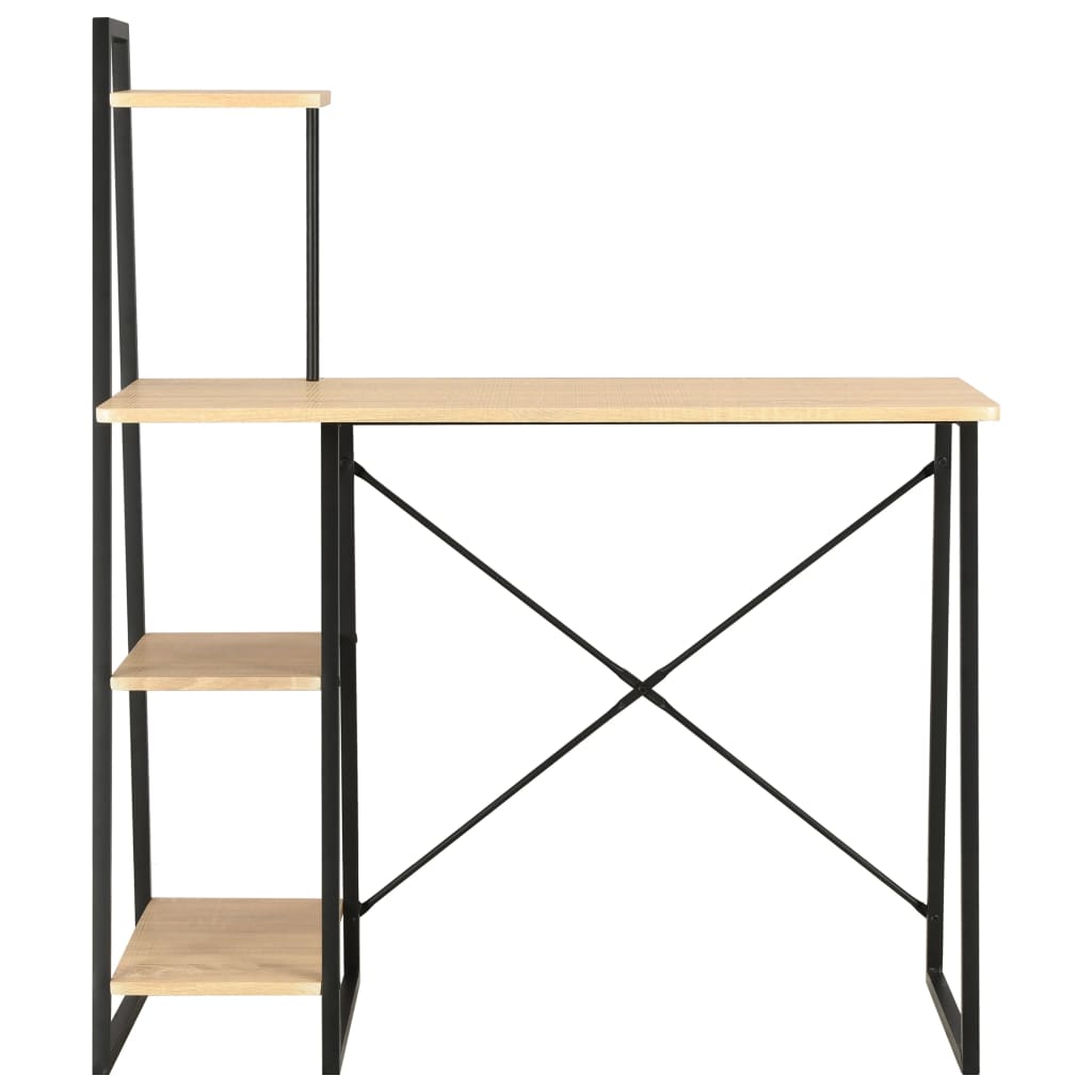 8719883734347_g_en_hd_1 vidaXL Desk with Shelving Unit Black and Oak 102x50x117 cm - Image 2
