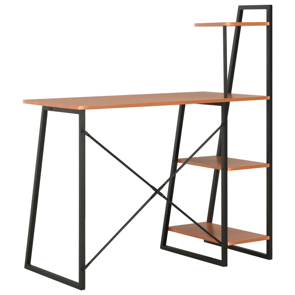 8719883734354_g_en_hd_3 vidaXL Desk with Shelving Unit Black and Brown 102x50x117 cm - Image 5