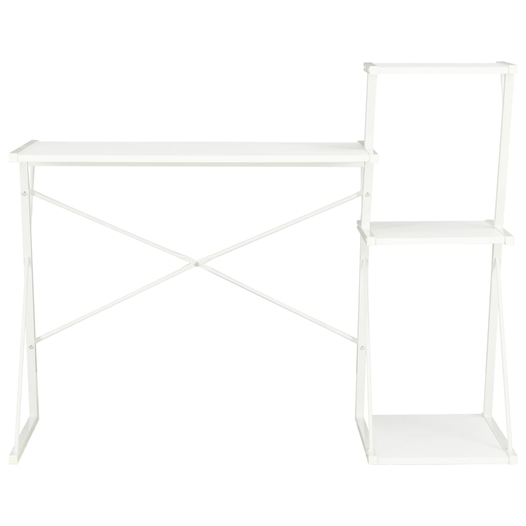 8719883734378_g_en_hd_1 vidaXL Desk with Shelf White 116x50x93 cm - Image 2