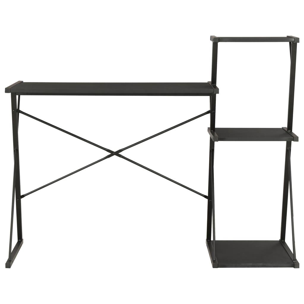 8719883734385_g_en_hd_1 vidaXL Desk with Shelf Black 116x50x93 cm - Image 2
