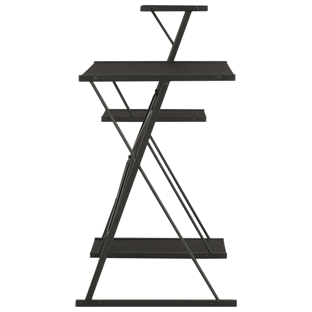 8719883734385_g_en_hd_2 vidaXL Desk with Shelf Black 116x50x93 cm - Image 4