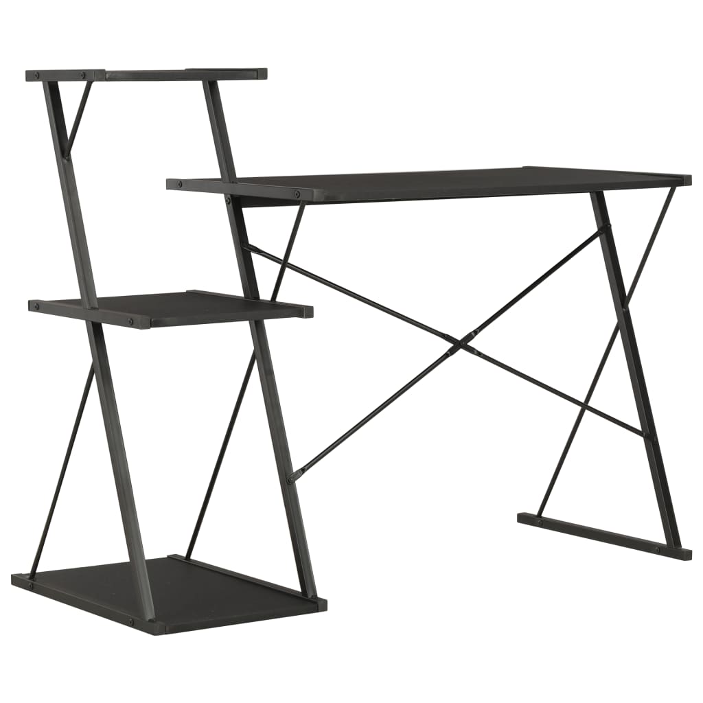 8719883734385_g_en_hd_3 vidaXL Desk with Shelf Black 116x50x93 cm - Image 5
