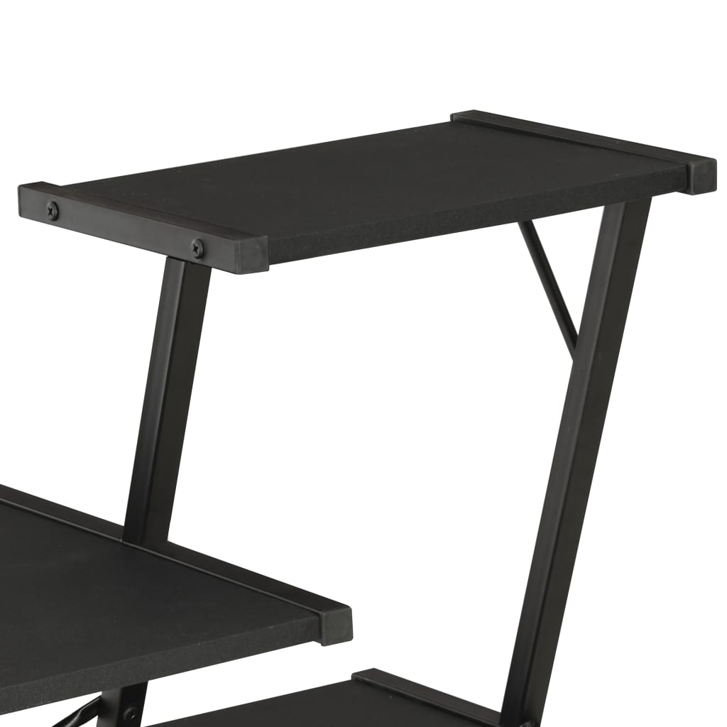 8719883734385_g_en_hd_4 vidaXL Desk with Shelf Black 116x50x93 cm - Image 6