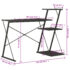 vidaXL Desk with Shelf Black 116x50x93 cm - Image 8