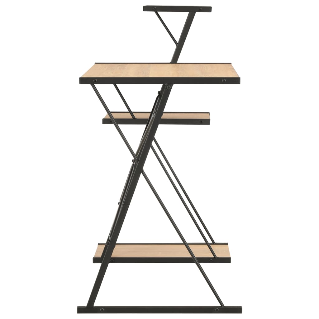8719883734392_g_en_hd_2 vidaXL Desk with Shelf Black and Oak 116x50x93 cm - Image 4