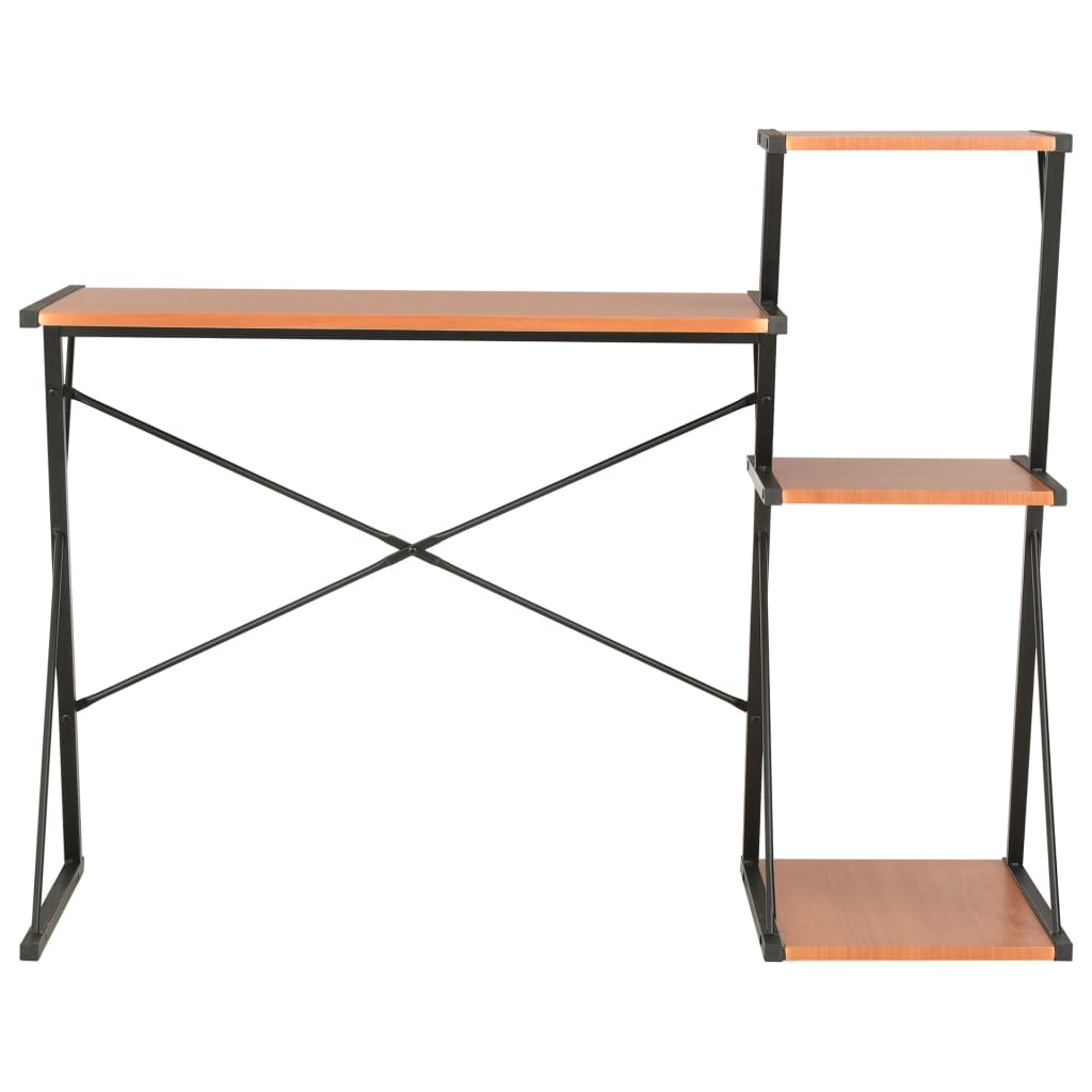 8719883734408_g_en_hd_1 vidaXL Desk with Shelf Black and Brown 116x50x93 cm - Image 2