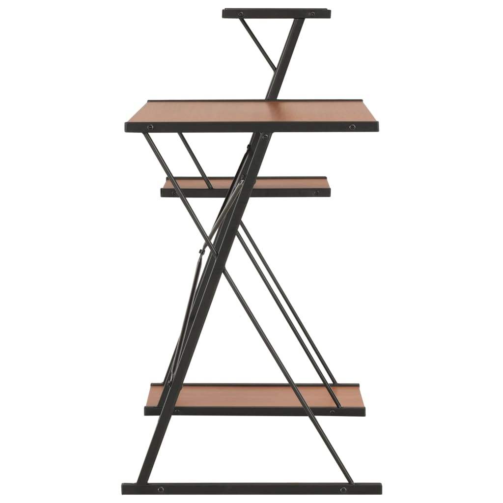 8719883734408_g_en_hd_2 vidaXL Desk with Shelf Black and Brown 116x50x93 cm - Image 4