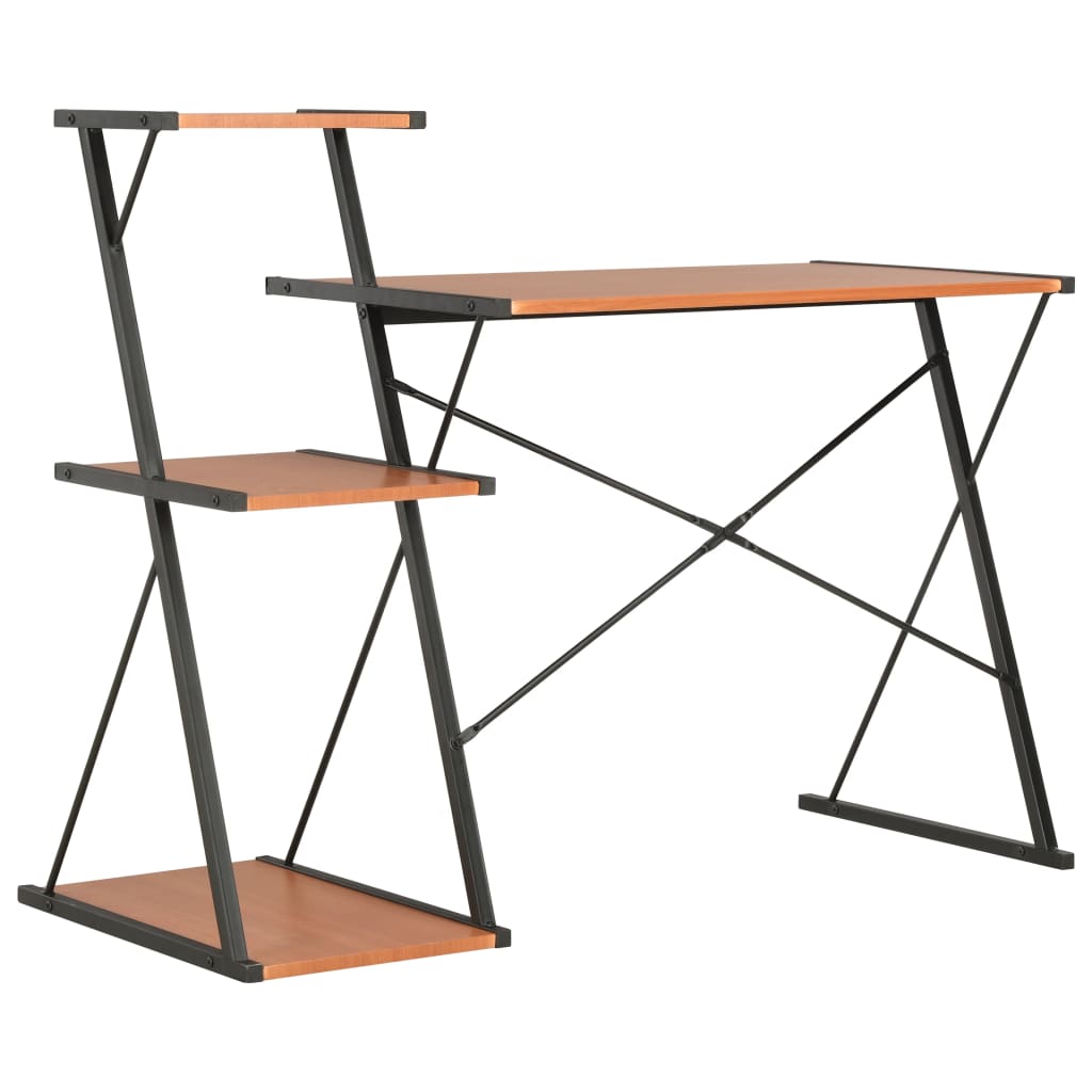 8719883734408_g_en_hd_3 vidaXL Desk with Shelf Black and Brown 116x50x93 cm - Image 5