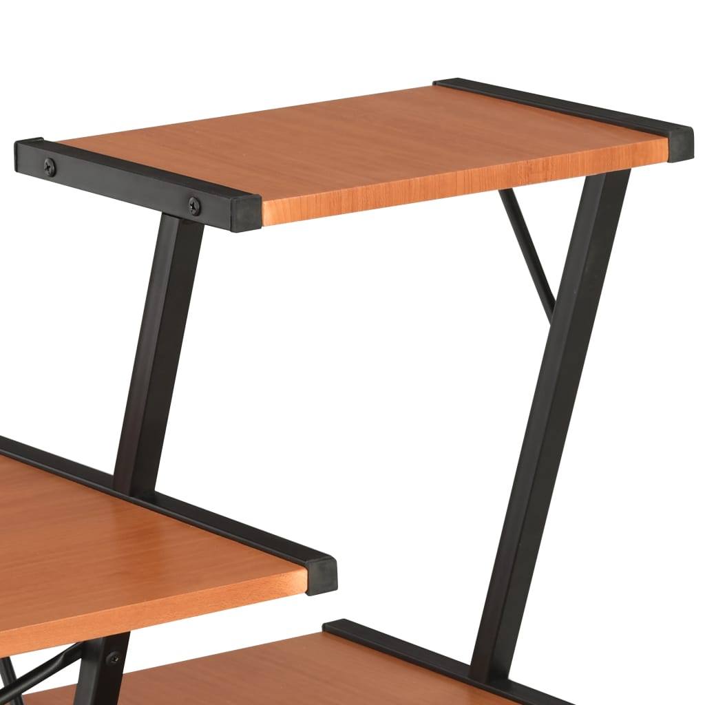 8719883734408_g_en_hd_4 vidaXL Desk with Shelf Black and Brown 116x50x93 cm - Image 6