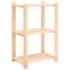 vidaXL 3-Tier Storage Rack 60x38x90 cm Solid Wood Pine 150 kg