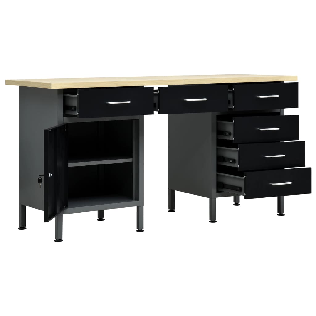 8719883735771_g_en_hd_1 vidaXL Workbench Black 160x60x85 cm Steel - Image 2