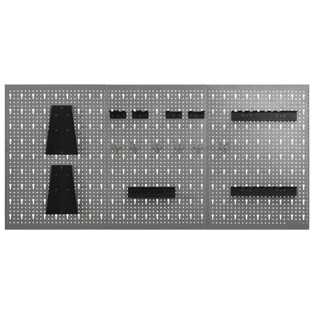 8719883735818_g_en_hd_1 vidaXL Wall-mounted Peg Boards 3 pcs 40x58 cm Steel - Image 2