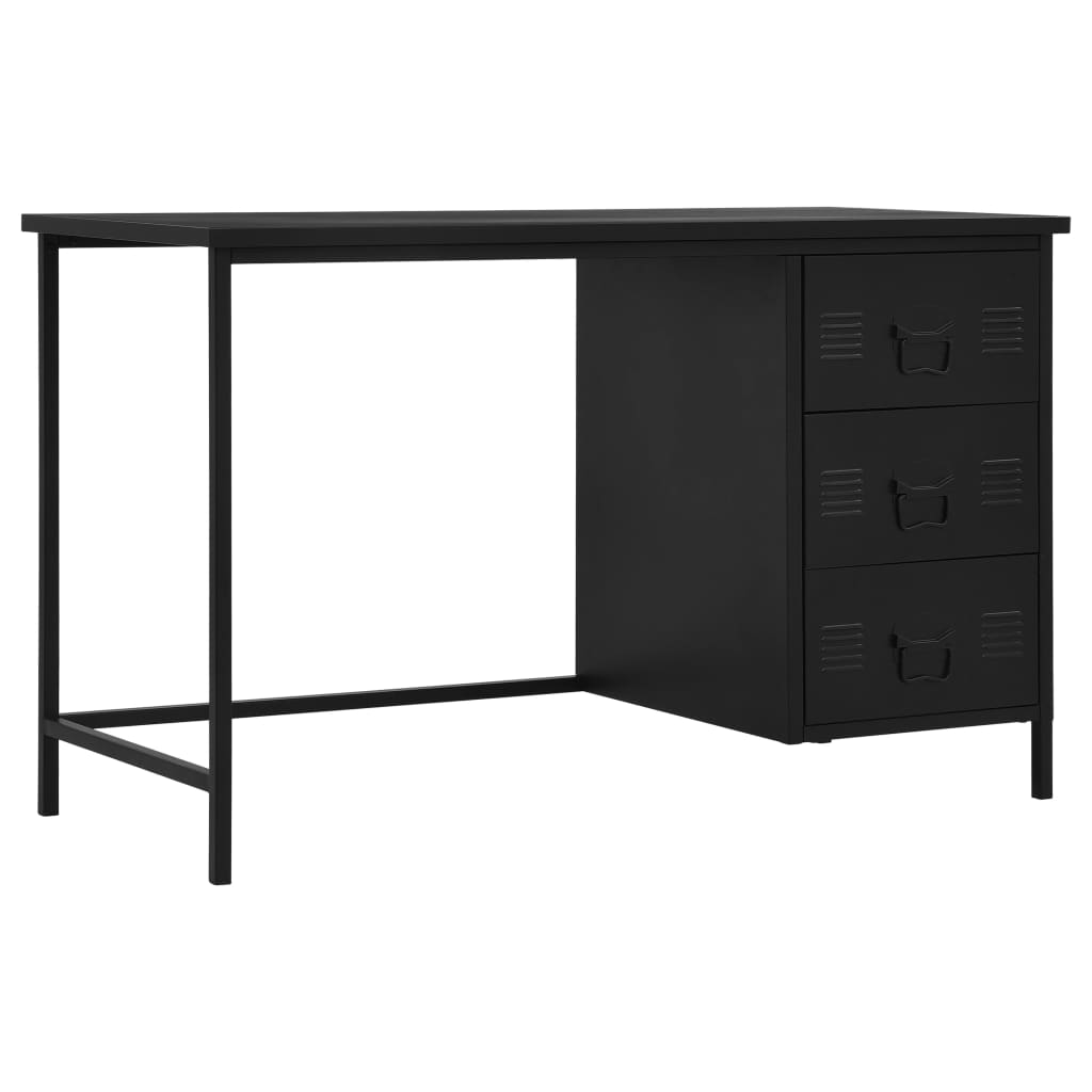 8719883735917_a_en_hd_1 vidaXL Desk with Drawers Industrial Black 120x55x75 cm Steel - Image 1