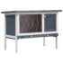 vidaXL Outdoor Rabbit Hutch 1 Layer Grey Wood