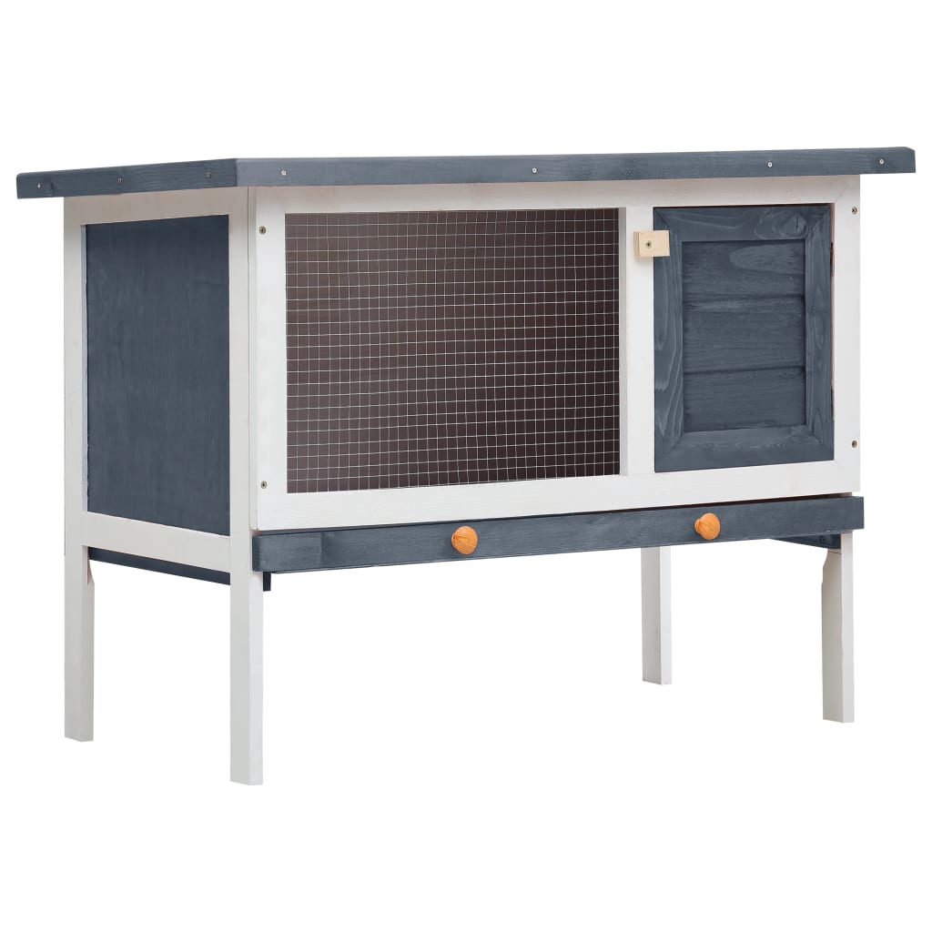 8719883737515_a_en_hd_1 vidaXL Outdoor Rabbit Hutch 1 Layer Grey Wood - Image 1