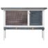 vidaXL Outdoor Rabbit Hutch 1 Layer Grey Wood - Image 3