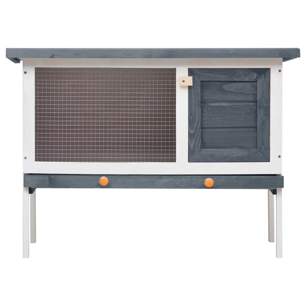 8719883737515_g_en_hd_2 vidaXL Outdoor Rabbit Hutch 1 Layer Grey Wood - Image 3