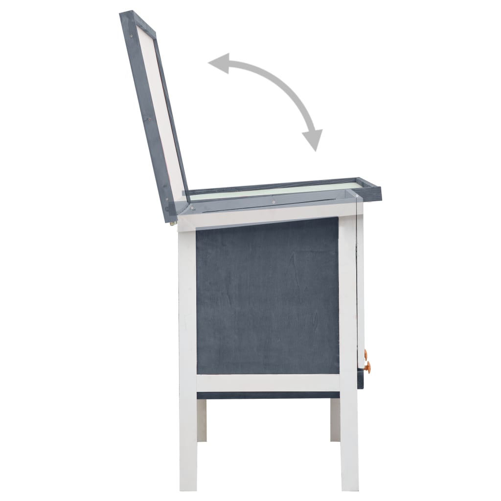 8719883737515_g_en_hd_3 vidaXL Outdoor Rabbit Hutch 1 Layer Grey Wood - Image 4