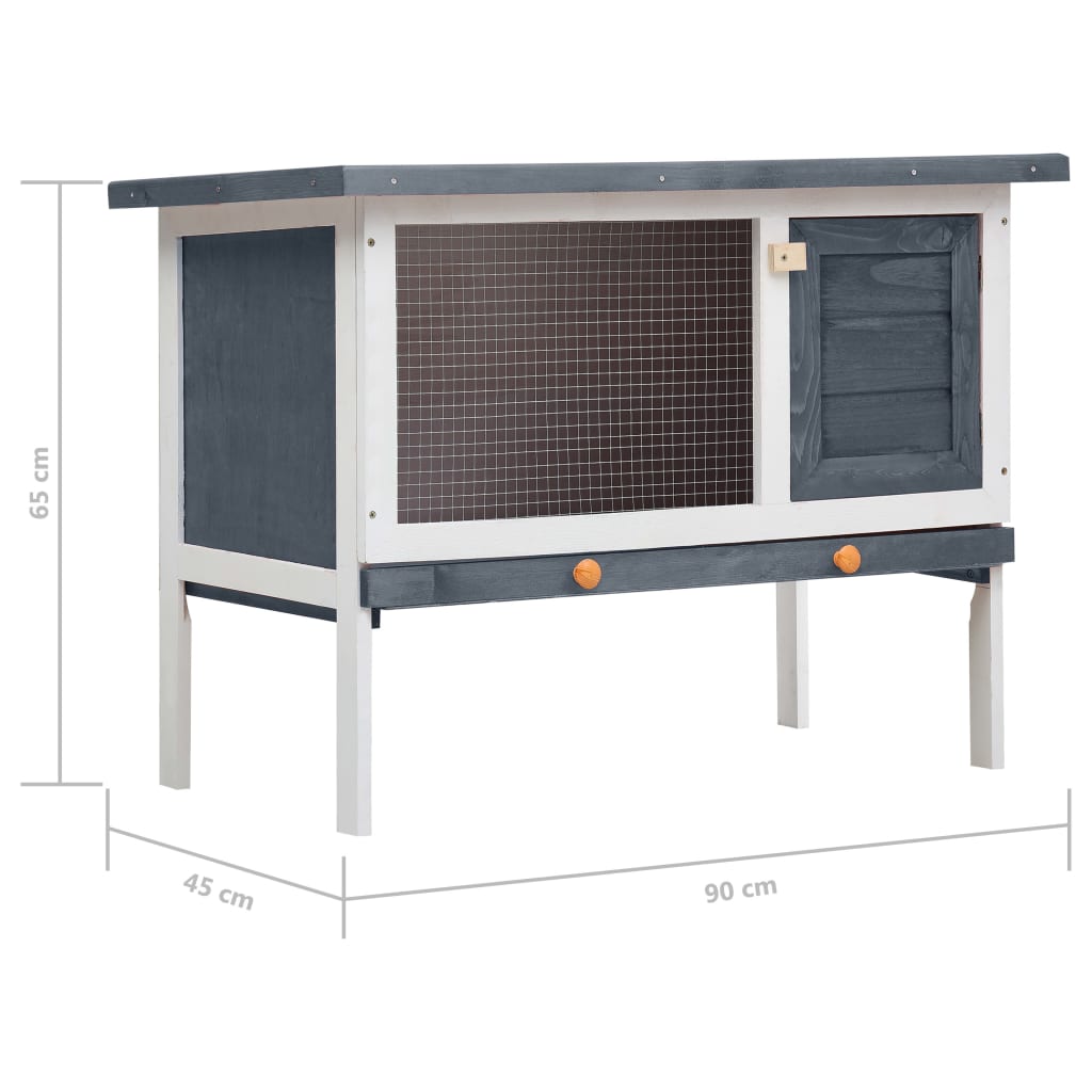 8719883737515_g_en_hd_6 vidaXL Outdoor Rabbit Hutch 1 Layer Grey Wood - Image 7