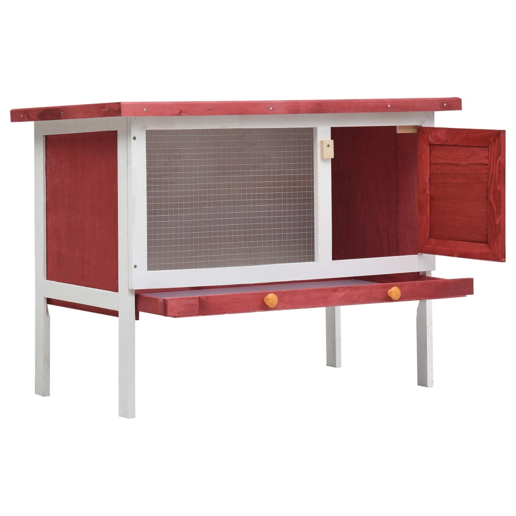 8719883737539_g_en_hd_1 vidaXL Outdoor Rabbit Hutch 1 Layer Red Wood - Image 2