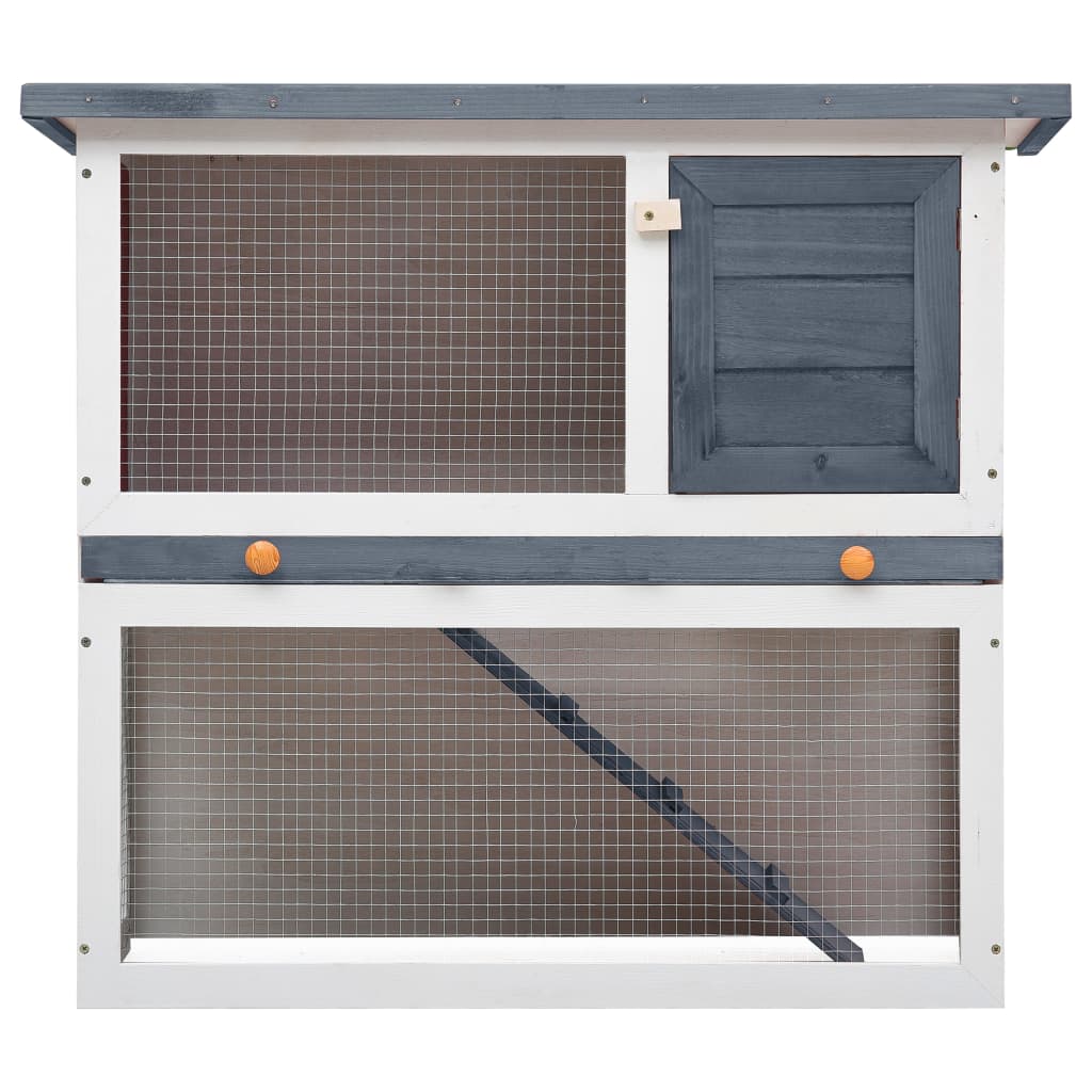 8719883737546_g_en_hd_2 vidaXL Outdoor Rabbit Hutch 1 Door Grey Wood - Image 3