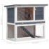 vidaXL Outdoor Rabbit Hutch 1 Door Grey Wood - Image 7