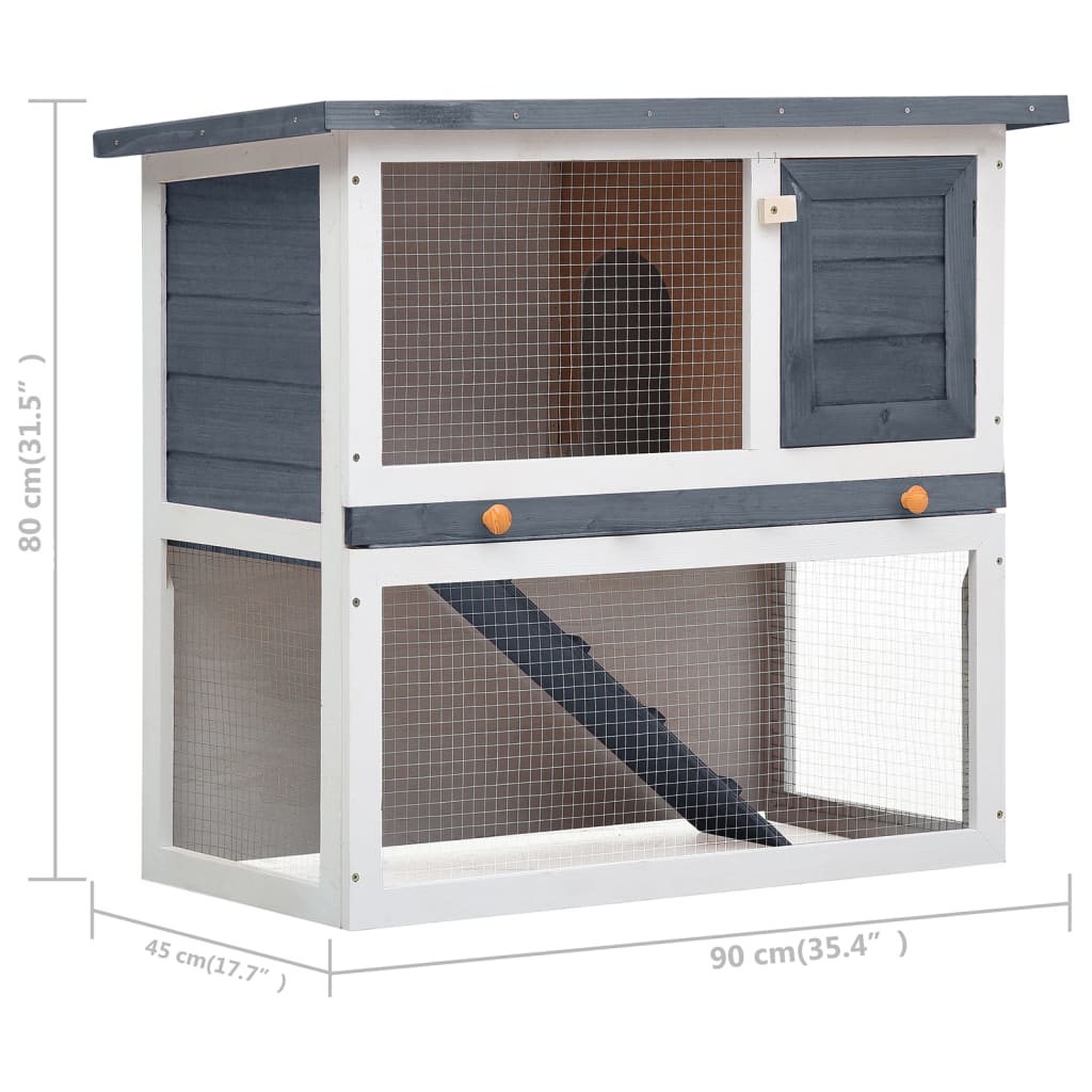 8719883737546_g_en_hd_6 vidaXL Outdoor Rabbit Hutch 1 Door Grey Wood - Image 7