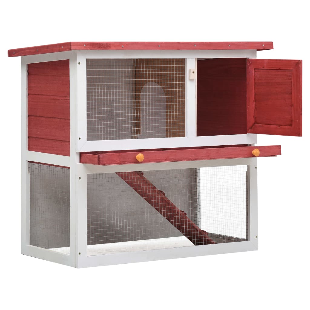 8719883737560_g_en_hd_1 vidaXL Outdoor Rabbit Hutch 1 Door Red Wood - Image 2