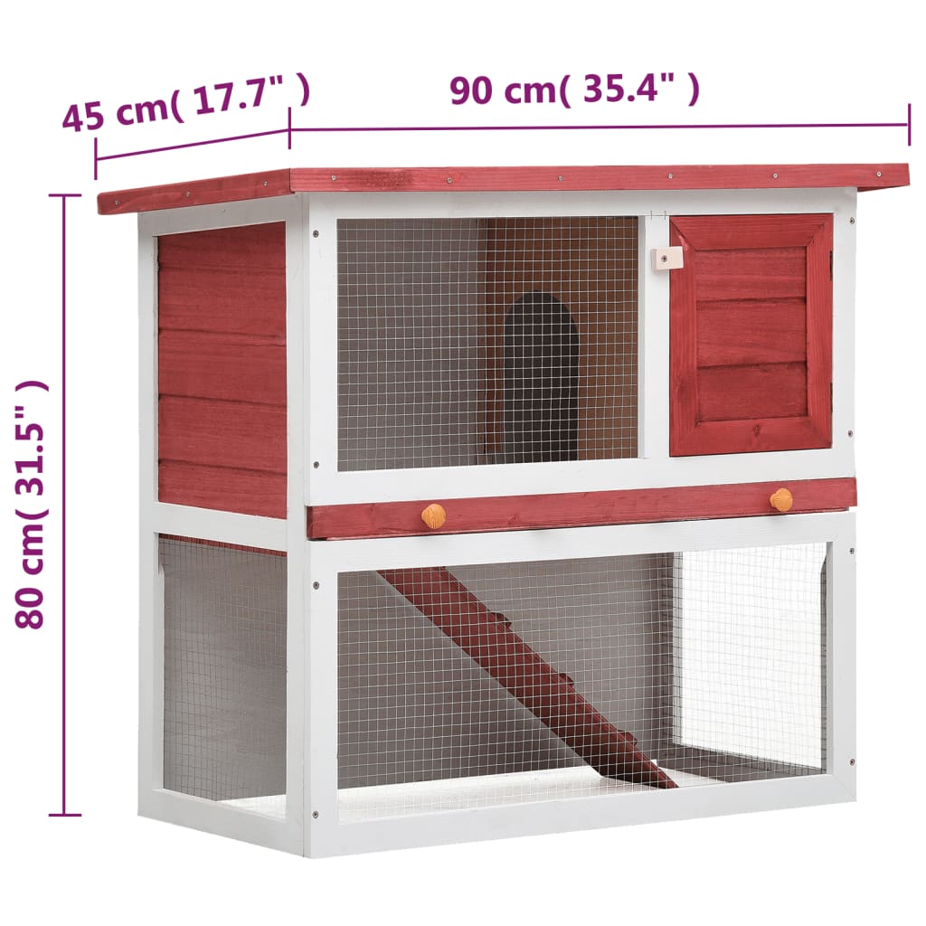 8719883737560_g_en_hd_6 vidaXL Outdoor Rabbit Hutch 1 Door Red Wood - Image 7