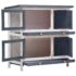 vidaXL Outdoor Rabbit Hutch 4 Doors Grey Wood - Image 3
