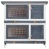 vidaXL Outdoor Rabbit Hutch 4 Doors Grey Wood - Image 4