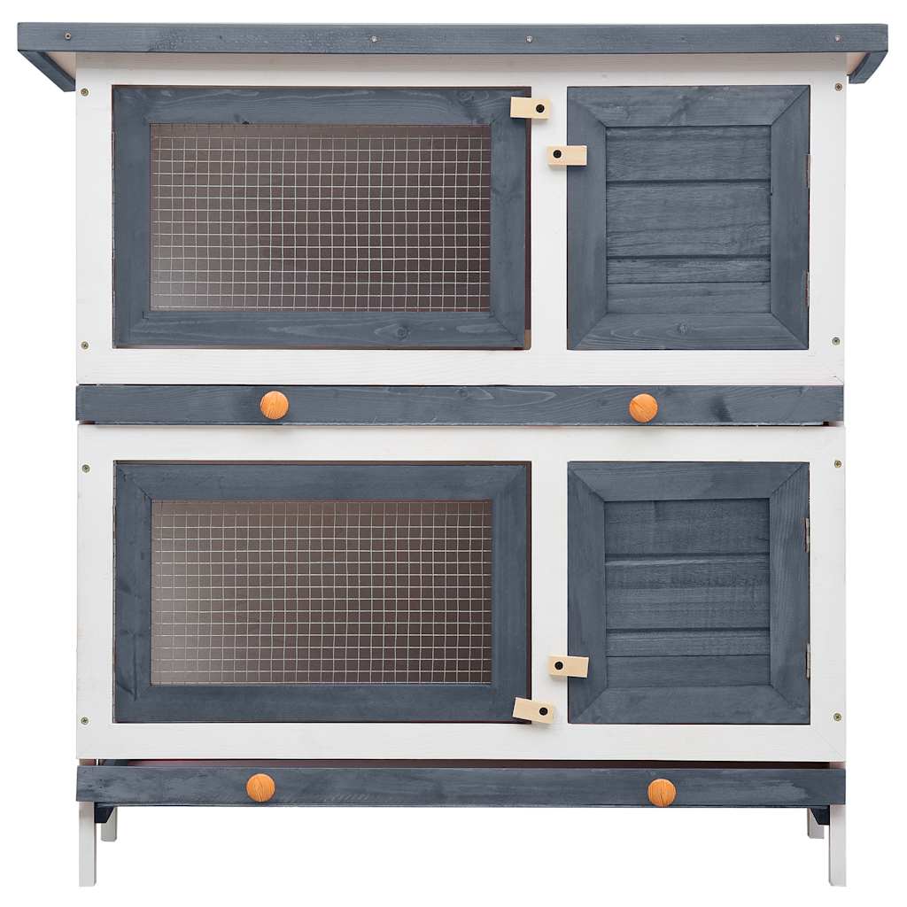 8719883737577_g_en_hd_2 vidaXL Outdoor Rabbit Hutch 4 Doors Grey Wood - Image 4