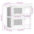 vidaXL Outdoor Rabbit Hutch 4 Doors Grey Wood - Image 8