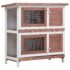 vidaXL Outdoor Rabbit Hutch 4 Doors Brown Wood - Image 2