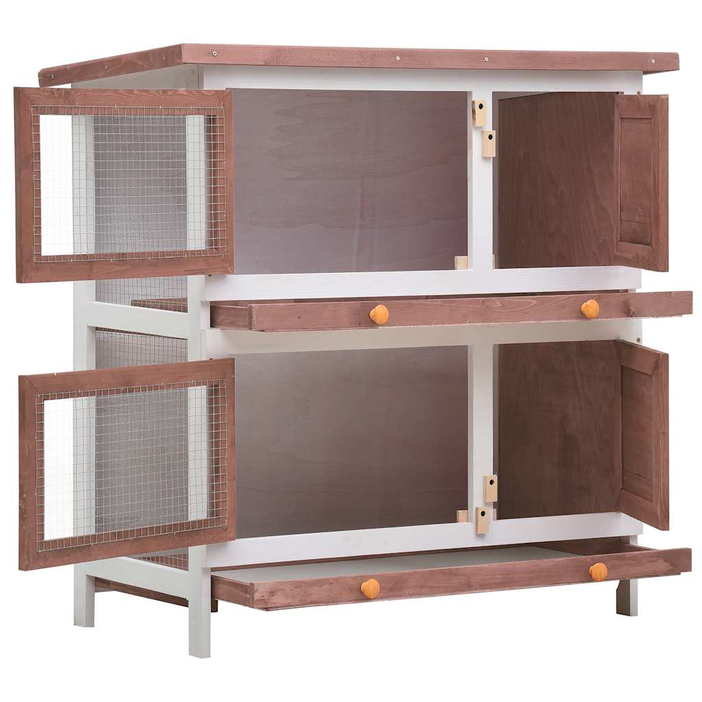 8719883737584_g_en_hd_1 vidaXL Outdoor Rabbit Hutch 4 Doors Brown Wood - Image 3